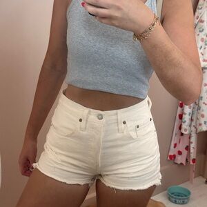 Cream Levi 501 Shorts